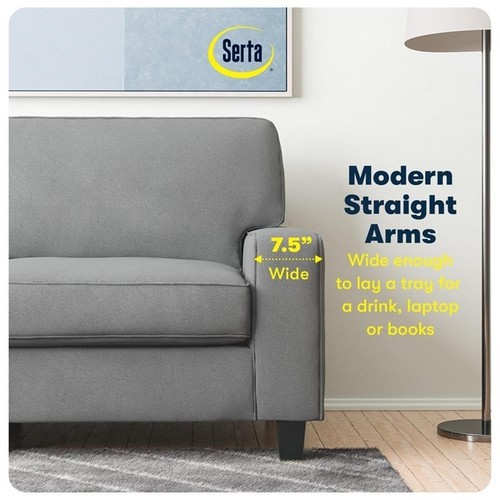 Serta Palisades 73" Track Arm Sofa with Removable Covers Glacial Gray - Picture 6 of 17