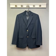 Chaps Blazer Kids 18R Navy Blue Classic Two-Button Gold Crest Buttons Formal