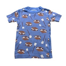 Hanna Andersson Blue Smores Marshmallow Organic Cotton Pajama Top Loungewear 4