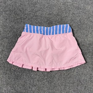 Ivivva Skirt Girls 10 Pink Striped Waist Ruffle Tiered Tennis Athletic STAIN