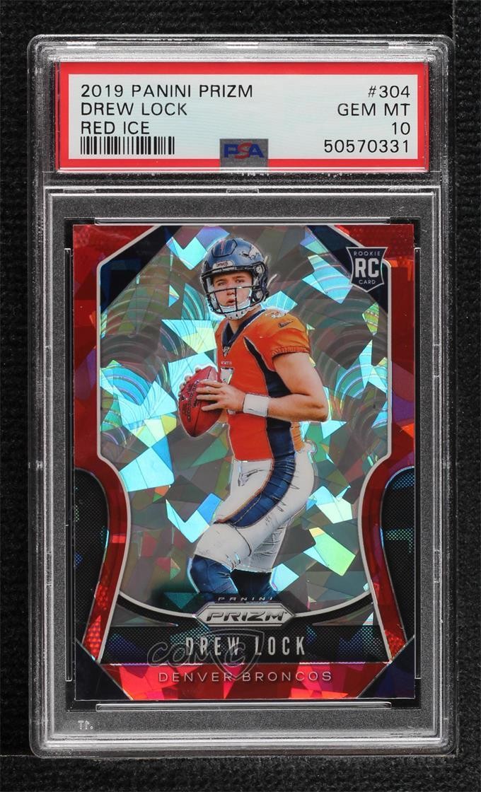 2019 Panini Prizm Rookies Red Ice Drew Lock #304 PSA 10 GEM MT Rookie RC 1k3x