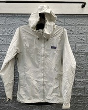 Giacca a vento usata Patagonia Torrentshell foderata con cappuccio bianco betulla taglia M