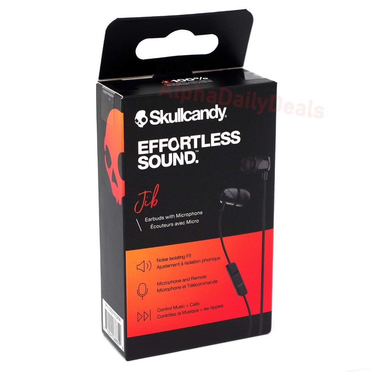 NEW Skullcandy Jib Wired Earbuds Microphone Remote Black 3.5mm