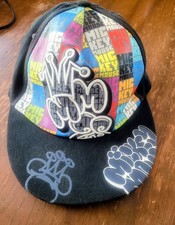 Mickey Mouse Baseball Hat Graffiti Hip Hop Disney Parks Embroidered Crown Cap