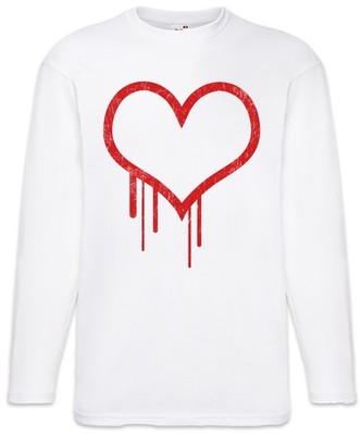 Bleeding Heart I Langarm T-Shirt Blutendes Bloody Herz Herzen Hearts Blut
