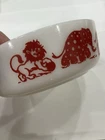 Vintage Milk Glass Children's Childs Circus Animals Bowl- Hazel Atlas 1950's