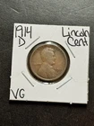 1914 D Lincoln Wheat Cent Penny VG Very Good Key Date 1c Coin (Raw18285)