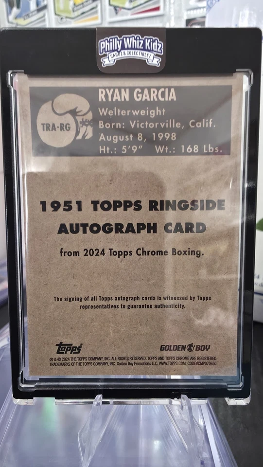 2024 Topps Cromo Ryan Garcia 1951 Ringside Naranja Refractor Autógrafo # 21/25 Foto 2 de 2