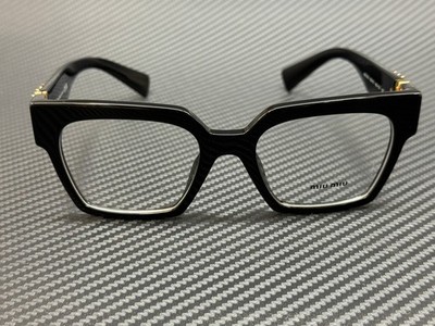 Miu Miu Black Semi-Rim Rectangular Eyeglasses Miu Miu SMU B07 Rectangle Glasses | Fashion Eyewear US main image 4