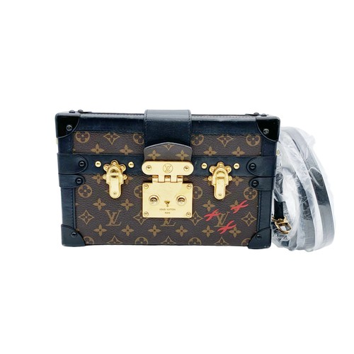 Louis Vuitton Petite Malle Monogram Brown Hard Box Crossbody Bag