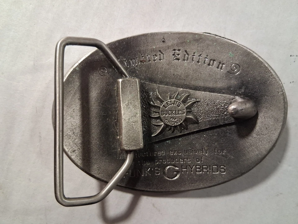 Hebilla de cinturón publicitario semilla maíz vintage años 70 **FUNK'S G HYBRID** Foto 2 de 4