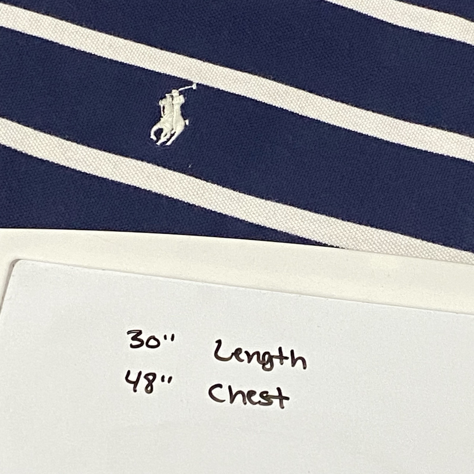 Polo Ralph Lauren camicia uomo XL blu righe manica corta classico rugby pony