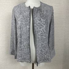 Chico s Snakeskin Print Jacket Open Front Animal Print Career Chic Blazer