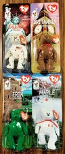 1999 McDonald's TY Teenie Beanie Babies International Bears COMPLETE Set 4