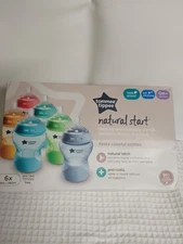 Tommee Tippee Natural Start Baby Bottles Set 6 Pack 9oz Anti-Colic BPA Free Colo