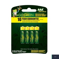AAA Alkaline Batteries, 4 Pack, 1.5V Single Use, 10-Year Warranty