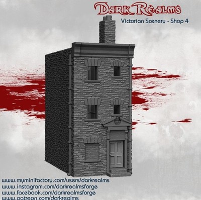 3D Printed Dark Realms Victorian Shop 4 (32mm Scale) [PTO$]