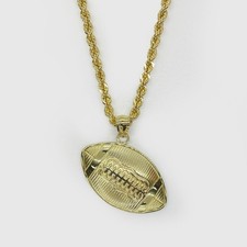 10k Gold Football Classic Pendant Necklace