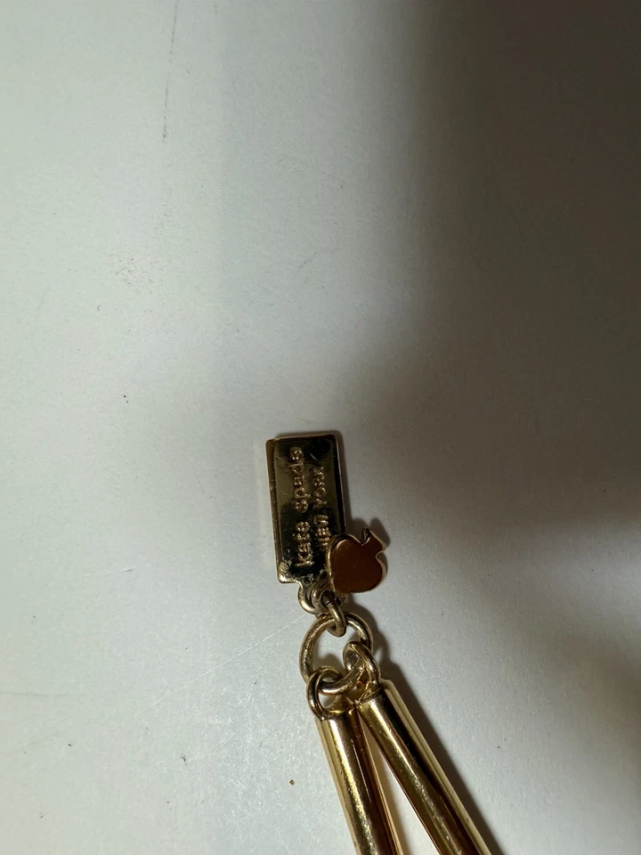 Collar disperso línea punteada turquesa oro pala Kate Foto 4 de 4