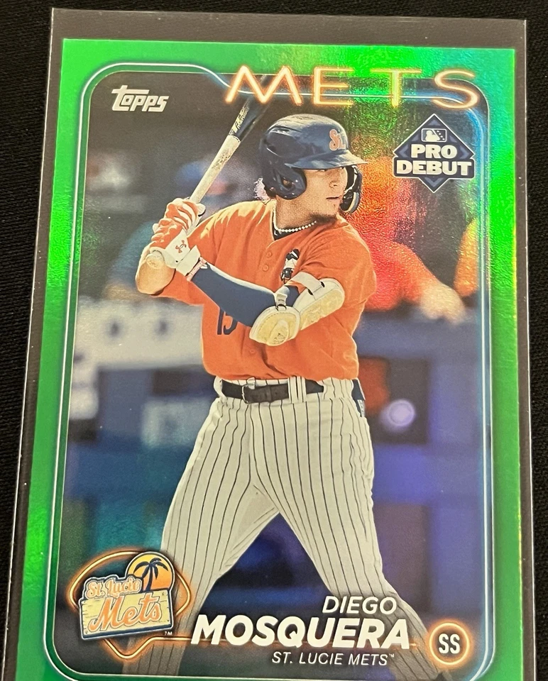 2024 Topps Pro Debut Diego Mosquera #PD-72 Green Foil Parallel /99 New York Mets - Image 3 of 4