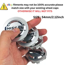 Set of 4 silver with chrome Logo Wheel Center Cap 54mm for Car Nissan