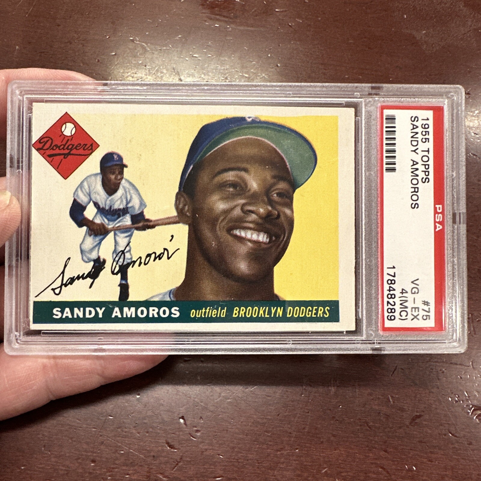 1955 Topps #75 Sandy Amoros RC PSA 4
