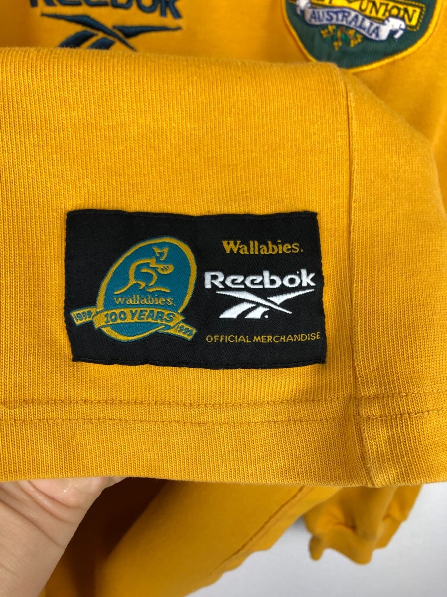 Vintage 90's Reebok Australia Wallabies Rugby Union Jersey Long