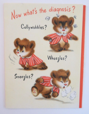 Now What's The Diagnosis? Hallmark Get Well Quick Cute Bears Greeting Card
