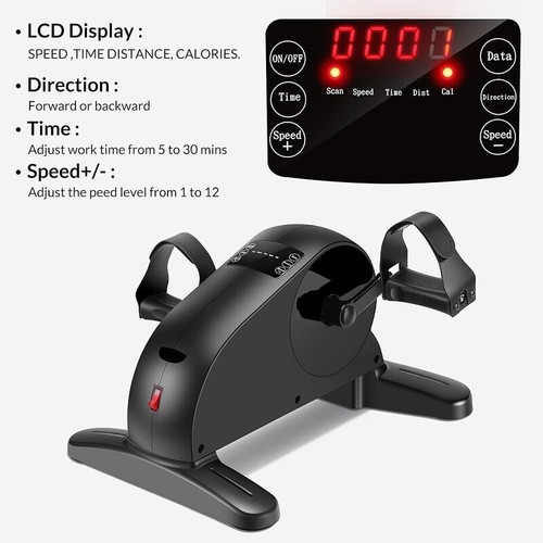 Electric Mini Pedal Exerciser Motorized Bike Low Impact Arm Leg Workout New - Picture 6 of 8