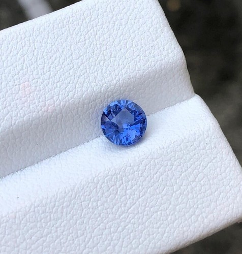 1.17 Carat Natural No Heat Corn Flower Blue Round Sapphire For Ringstone Jewelry - Picture 2 of 6