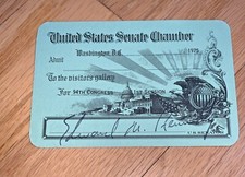 1975 UNITED STATES SENATE CHAMBER Visitor Pas...