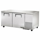 True Tuc-67F-Hc 67" 2-Section Undercounter Freezer w/ 2 Doors, Side Mounted