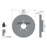 Textar 2X Bremsscheibe Vorne Ø283 Mm Beschichtet FüR Peugeot 308 SW II Lb_ 1.5