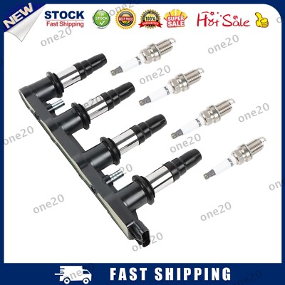 1X Ignition Coil & 4x Iridium Spark Plug For Chevrolet Cruze Sonic 1.8L UF620 US