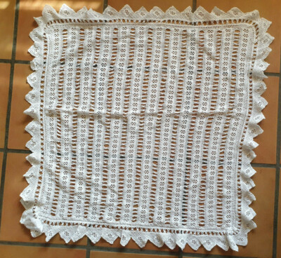 Nappe Ronde 40 Ans - Fait Main 100% Coton Blanc - Fabrication Japon