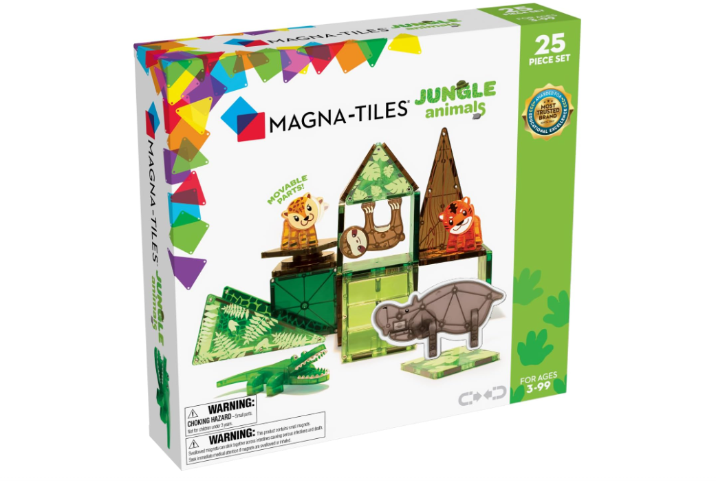 MAGNA-TILES Jungle Animals 25-Piece Magnetic Construction Set - Free Shipping