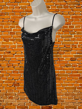 BNWT TOPSHOP BLACK DRESS SIZE UK 6 WOMENS STRAP SPARKLE EMBELLISHED MINI RRP £39