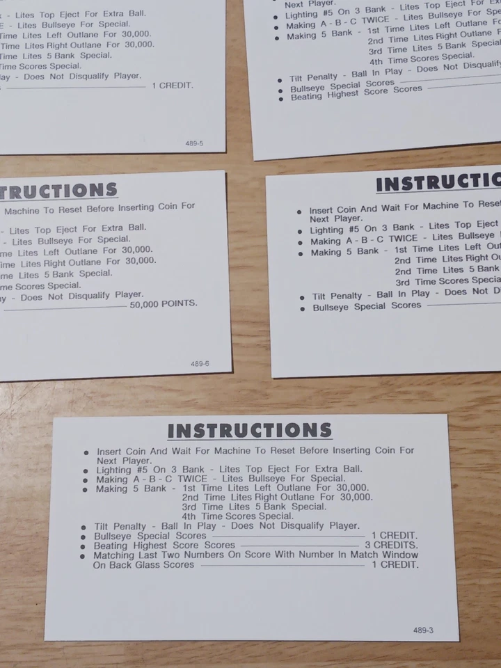 TIME WARP (WILLIAMS) SCORE CARDS  - 7 CARD SET - Image 4 of 4