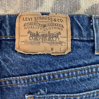 Vintage Levi's 309 Orange Tab Blue Jeans Made in USA 33x 34