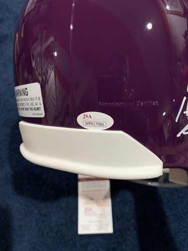 RARE CARL ELLER SIGNED VIKINGS STAT RIDDELL HELMET JSA 15 INSCRIPTIONS - Picture 5 of 5