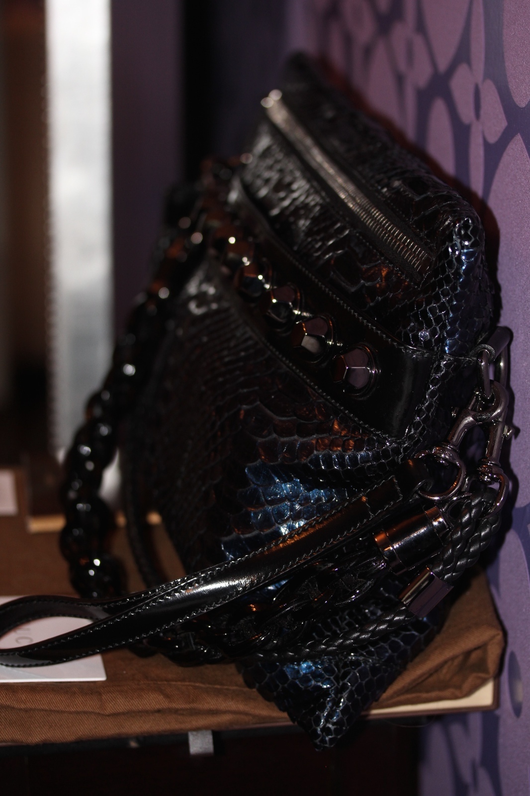 GUCCI Exotic $4K+ Metallic Python Snakeskin Gem S… - image 5