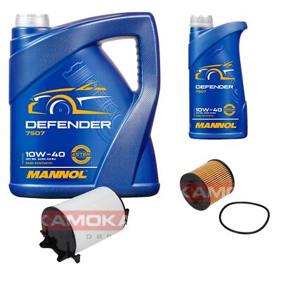 KAMOKA Inspektionspaket MANNOL Defender 10W-40 6L für Audi A3 Sportback 1.4