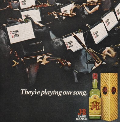 VTG 1979 J&B Scotch - Orchestra Jingle Bells Orig Print Ad 20x27cm PEO1279