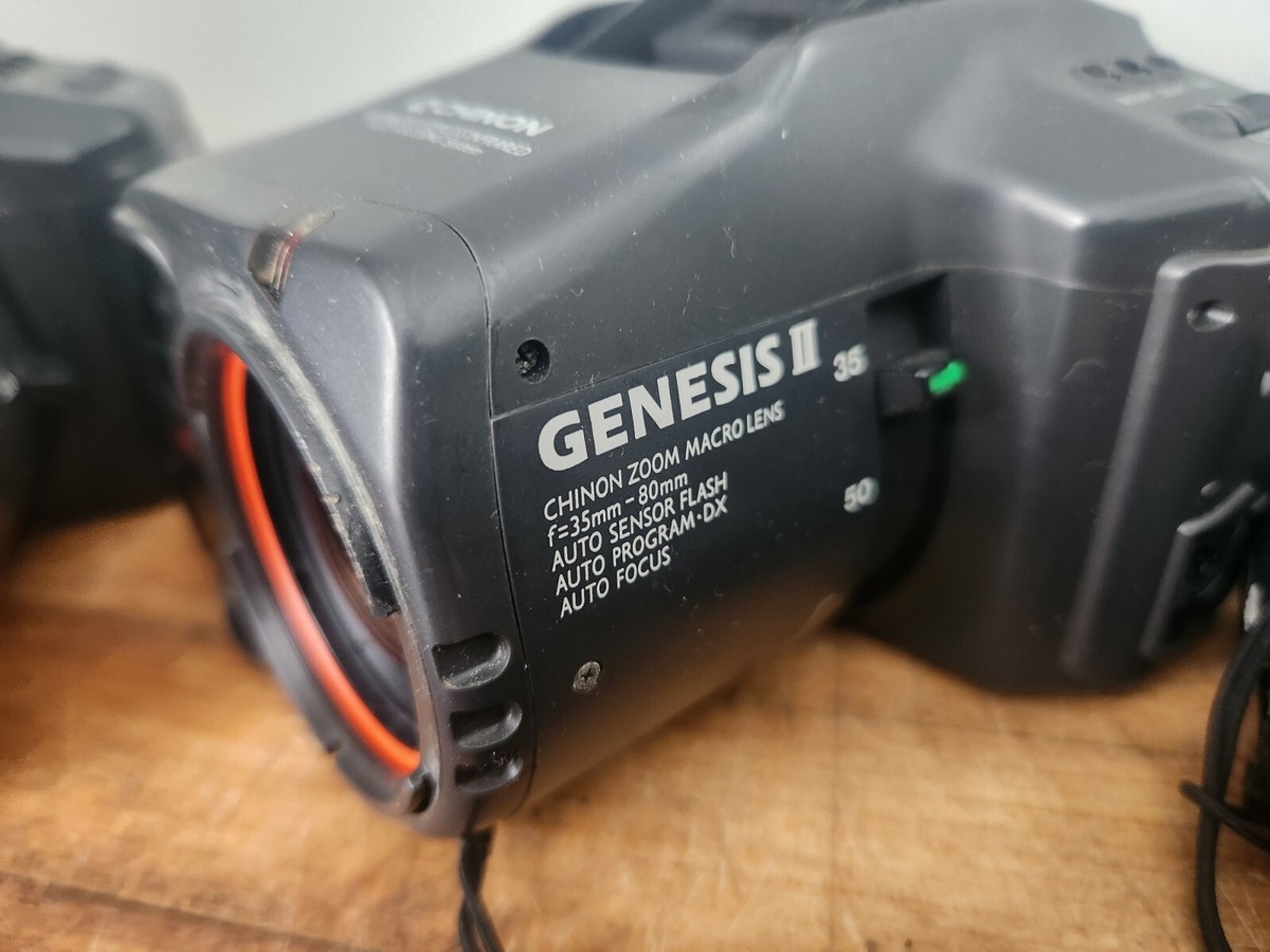 4 Chinon Genesis II 35mm Point and Shoot Camera w/ Zoom Macro Lens