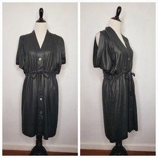 PAUL & JOE PARIS Dress Gray V-neck Button Up Waist Tie Women's Size 40