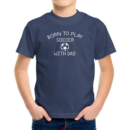 Funny Love Football Toddler Kids Youth T-shirt gift Born to Play Soccer with Dad - Picture 15 of 15