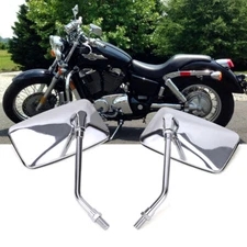 Motorcycle Rectangle Handlebar Rearview Side Mirror For Honda Suzuki Cruiser M10