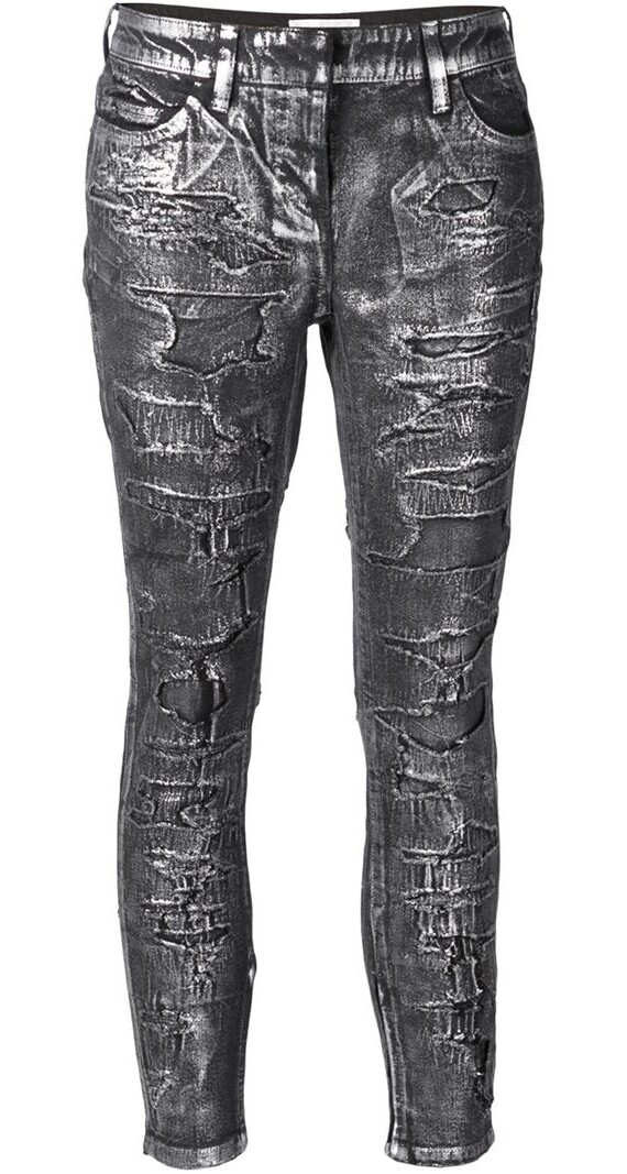 パンツ FAITH CONNEXION DESTROYED STRAIGHT DENIM $1250 New Faith Connexion Metallic Coated Distressed Skinny Jeans