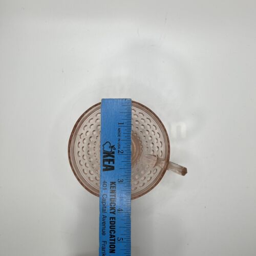 Vintage Pink Depression Glass Hobnail Glass Cup w/Handle - Picture 3 of 9