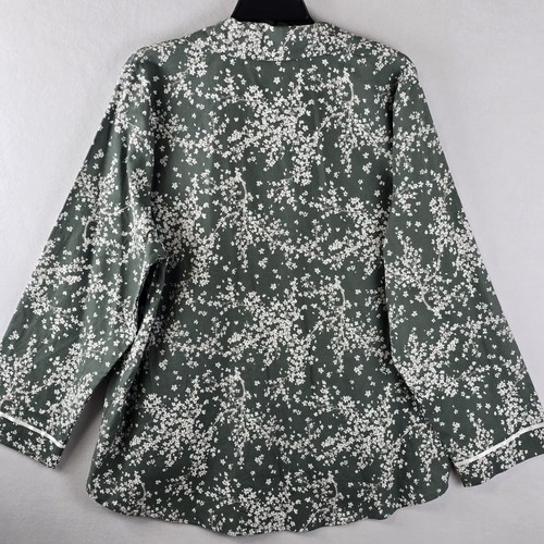 $109 Papinelle XL Cheri Blossom Full-Length PJ Cotton Pajamas Set Alpine Green - Picture 6 of 21